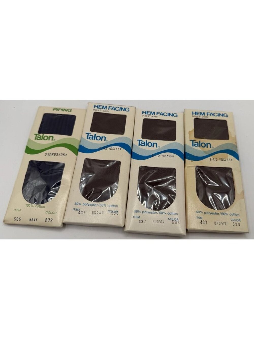 Vintage Talon Hem Facing Piping Lot of 4 New Old Stock